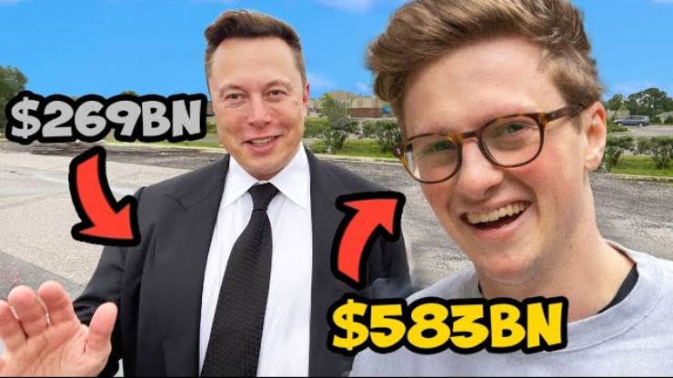 Questo youtuber afferma di essere diventato più ricco di Elon Musk per 7 minuti